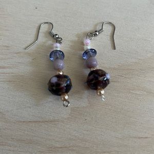 Handmade Purple Dangle Earrings